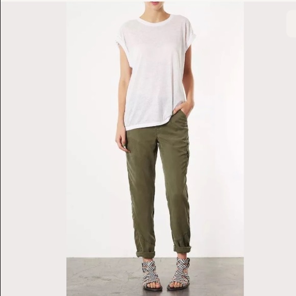Topshop Khaki High Waist Utility Army Trousers 6 - Picture 3 of 4